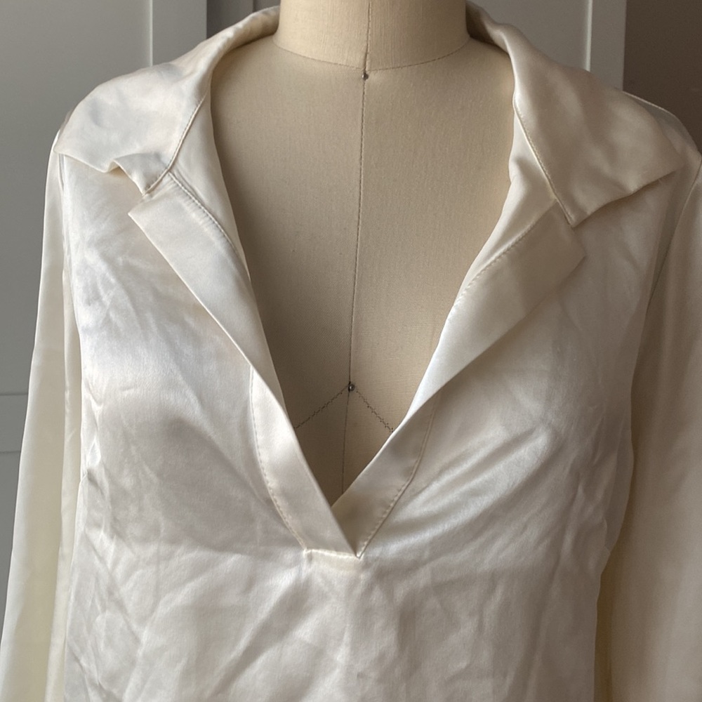 NWT Silk Jacq Swim Collar Long Sleeve - Picture 2 of 9
